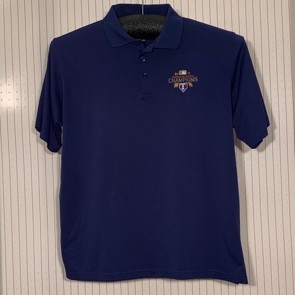 Antigua Other - Antigua Texas Rangers Blue 2011 AL Champs polo.